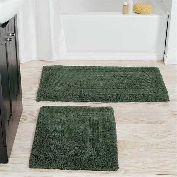 Daphnes Dinnette 2 Piece Cotton Bath Mat Set - Green DA3862141